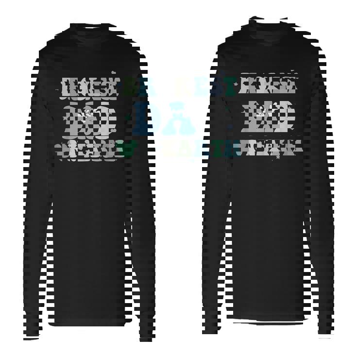 Brokest Dad On Earth Papa Daddy Groovy Father's Day Long Sleeve T-Shirt