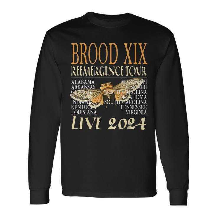 Brood Xix Reemergence Tour 2024 Periodical Cicada Concert Long Sleeve T-Shirt
