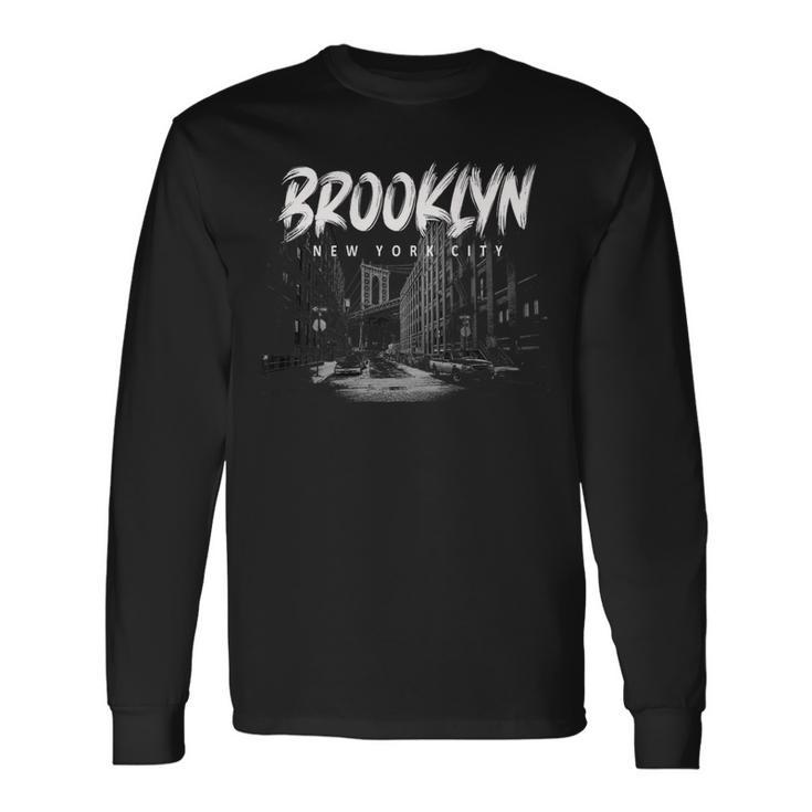 Brooklyn New York Backprint Long Sleeve T-Shirt