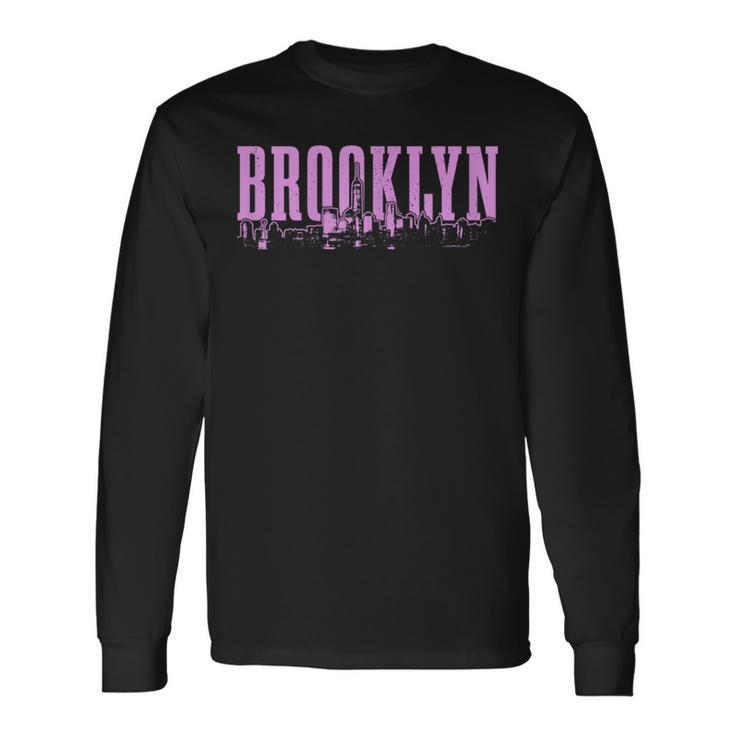 Brooklyn New York City Skyline Nyc Vintage Ny Long Sleeve T-Shirt