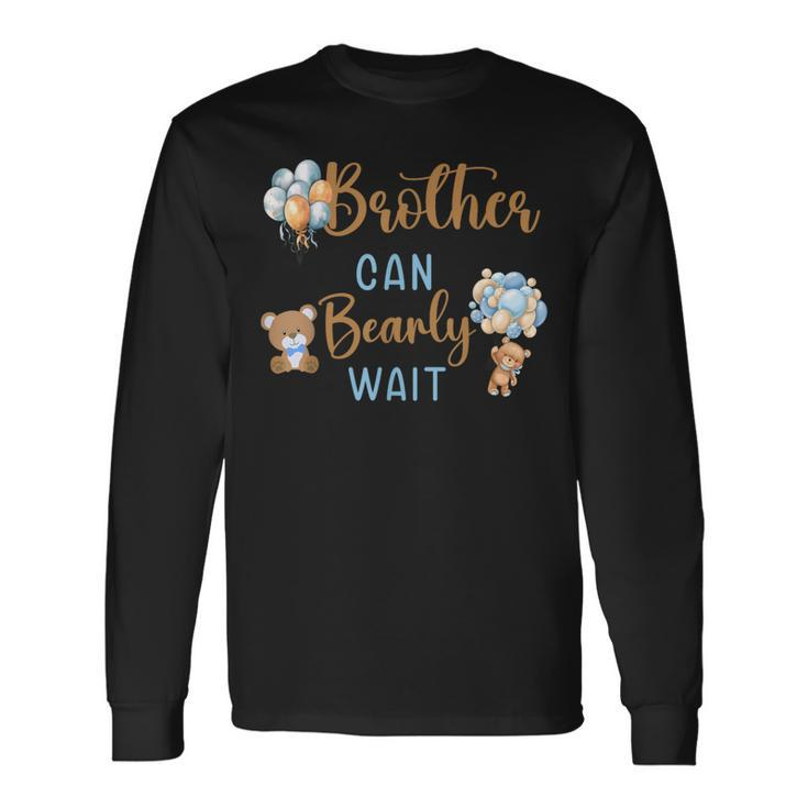 Brother Can Bearly Wait Gender Neutral Baby Shower Matching Long Sleeve T-Shirt