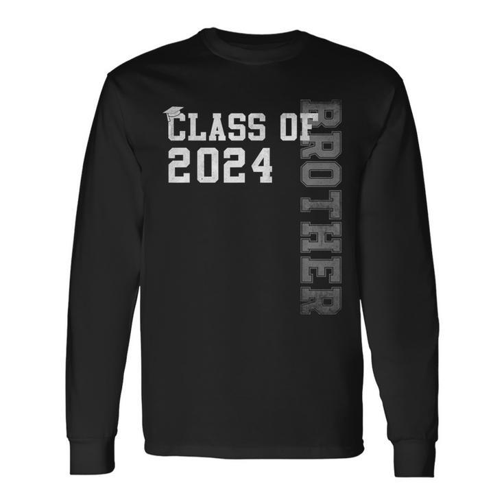 Brother Senior 24 Proud Brother Of A Class Of 2024 Graduate Long Sleeve T-Shirt