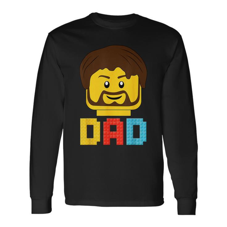 Building Bricks Blocks Dad Master Builder Family Matching Long Sleeve T-Shirt Gifts ideas