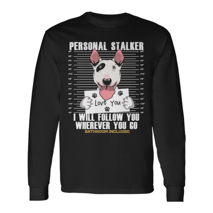 Bull Terrier Dog Lover Cartoon Long Sleeve T-Shirt