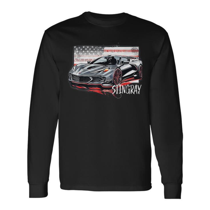 C8 American Muscle V8 Supercar Stingray Cool Vette Mechanic Long Sleeve T-Shirt