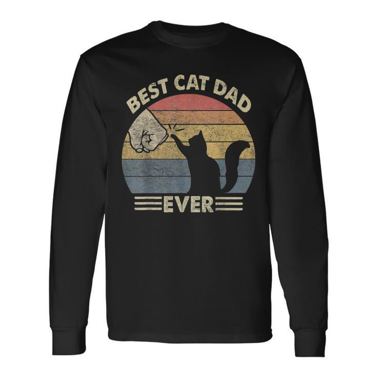 Ca Best Cat Dad Ever Daddy For Fathers Day Long Sleeve T-Shirt