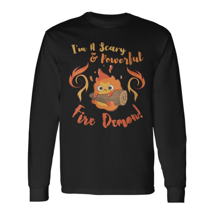 Calcifer Scary & Powerful Fire Demon Long Sleeve T-Shirt Gifts ideas