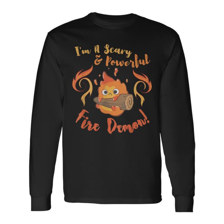 Calcifer Scary & Powerful Fire Demon Long Sleeve T-Shirt Gifts ideas
