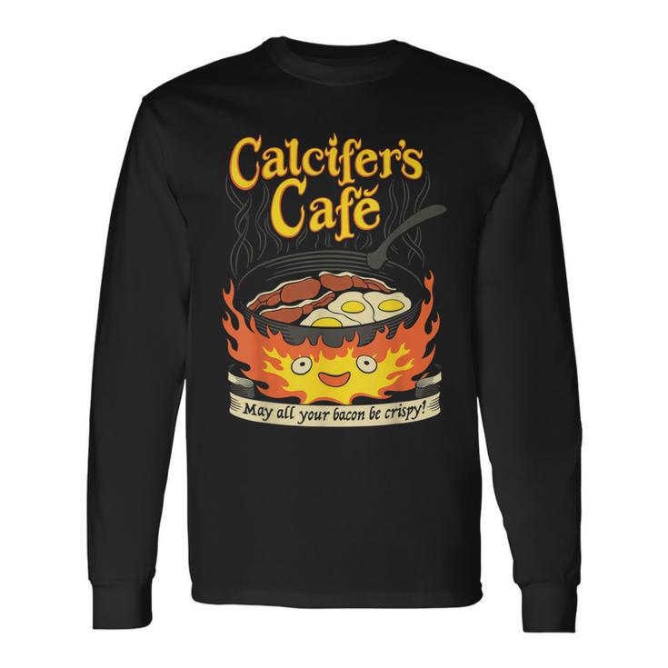 Calcifer's Cafe May All Your Bacon & Eggs Be Crispy Cooking Long Sleeve T-Shirt