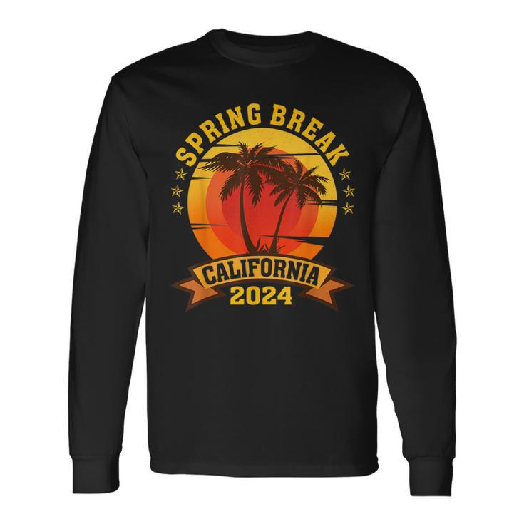 California 2024 Spring Break Family School Vacation Retro Long Sleeve T-Shirt Gifts ideas