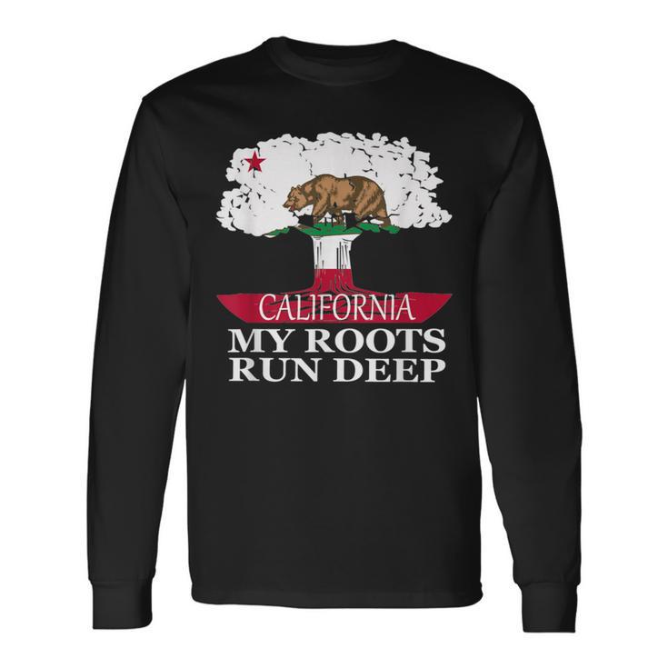 California Pride Flag My Roots Run Deep Tree Long Sleeve T-Shirt