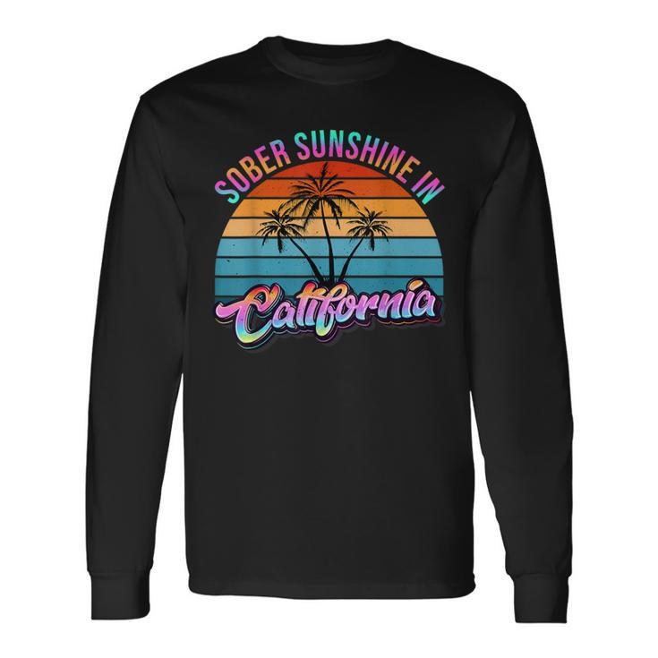 California Sober Sunshine Recovery Legal Implications Retro Long Sleeve T-Shirt