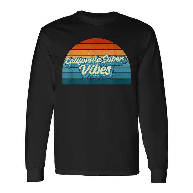 California Sober Vibes Recovery Legal Implications Retro Long Sleeve T-Shirt