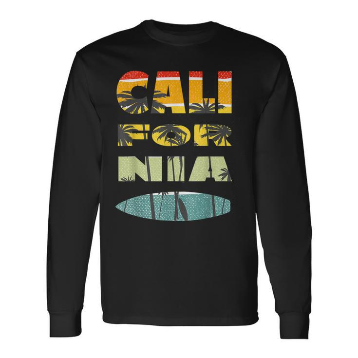 California Surfing Vintage Retro Surf Summer Surfer Long Sleeve T-Shirt