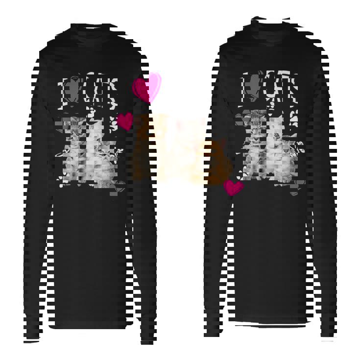 Camisa I Love Cats Cat Lover I Love Kittens Camiseta de manga larga