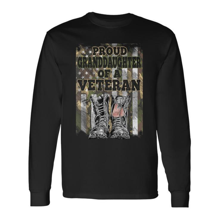 Camouflage American Proud Granddaughter Of The Veteran Long Sleeve T-Shirt Gifts ideas