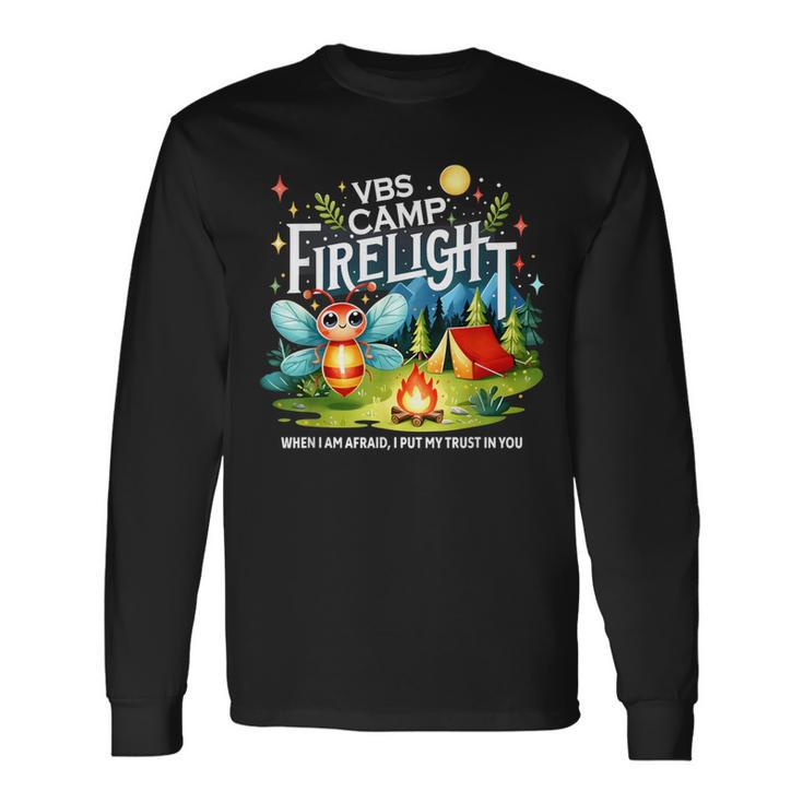 Camp Firelight Vbs Camp Vacation Bible School Firework 2024 Long Sleeve T-Shirt