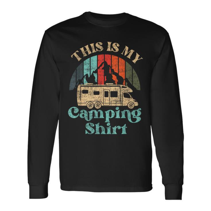 This Is My Camping Motorhome Campervan Retro Vintage Long Sleeve T-Shirt