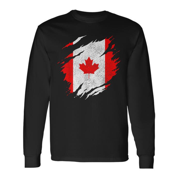 Canada Canadian Flag Vintage Langarmshirts Geschenkideen