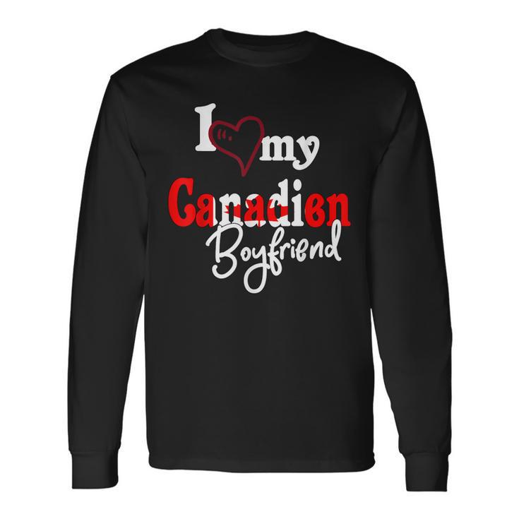 Canada I Love Canadien Boyfriend Couple Matching Long Sleeve T-Shirt