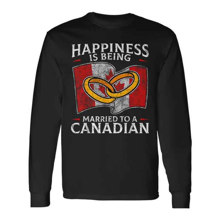 Canada Marriage Canadian Married Flag Wedded Culture Flag Long Sleeve T-Shirt