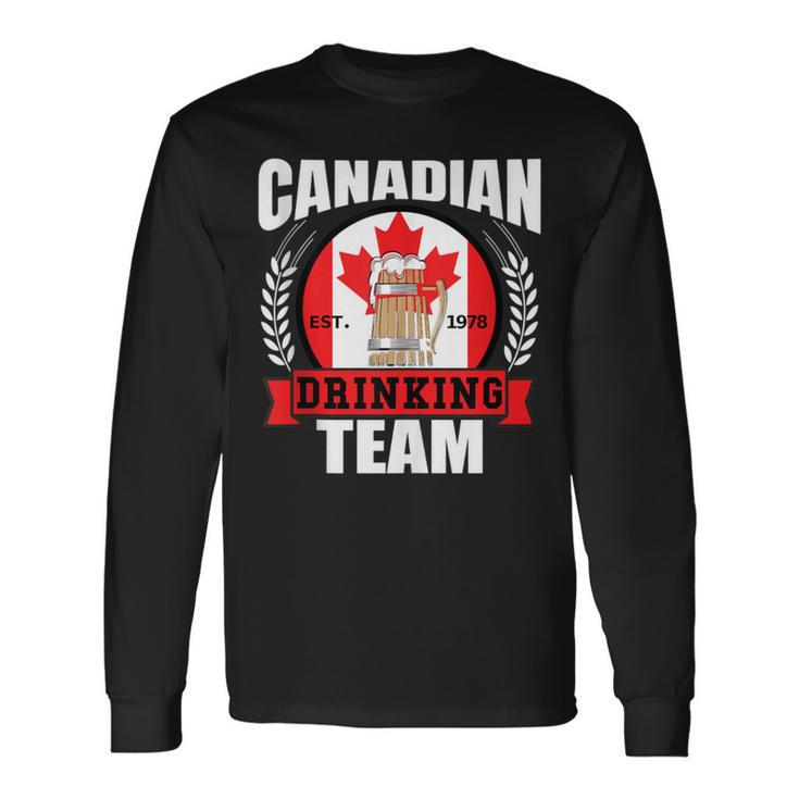 Canadian Drinking Team Canada Flag Beer Party Long Sleeve T-Shirt Gifts ideas