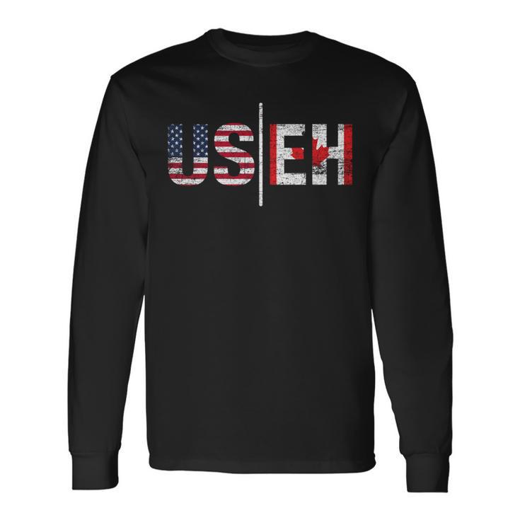 Canadian Pride American Usa Flag Useh Canada Long Sleeve T-Shirt