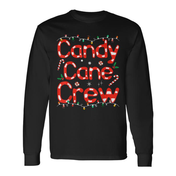 Candy Cane Crew Christmas Candy Cane Lover Xmas Pajama Long Sleeve T-Shirt
