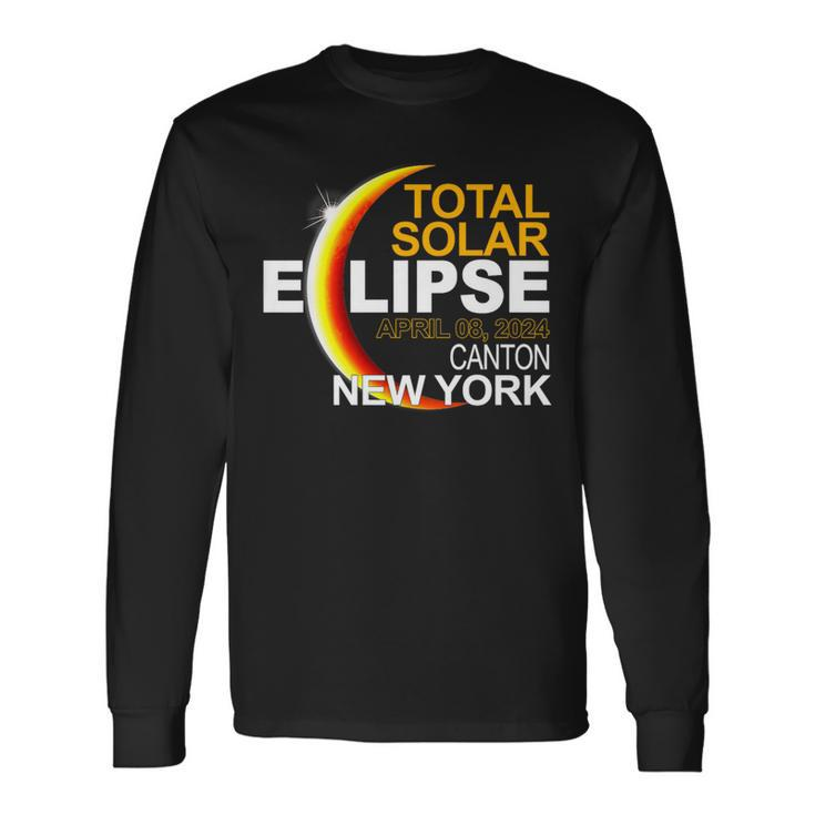 Canton New York Total Solar Eclipse April 8 2024 Long Sleeve T-Shirt Gifts ideas