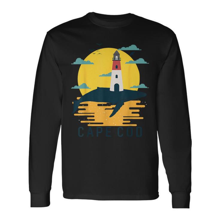 Cape Cod Nauset Lighthouse Vacation Sunset Whale Tourist Long Sleeve T-Shirt