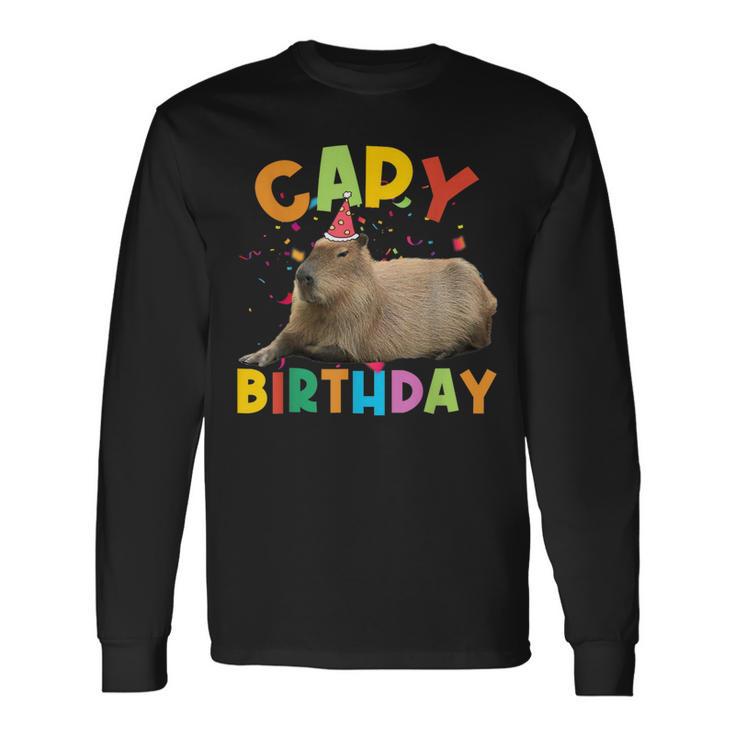 Capy Birthday Capybara Animals Boys Girls Birthday Long Sleeve T-Shirt