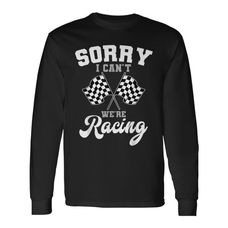 Car Racing Finish Line Automobile Sport Racer Checkered Flag Long Sleeve T-Shirt