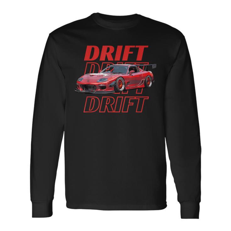 Car Street Drift Rx7 Jdm Streetwear Car Lover Present Long Sleeve T-Shirt