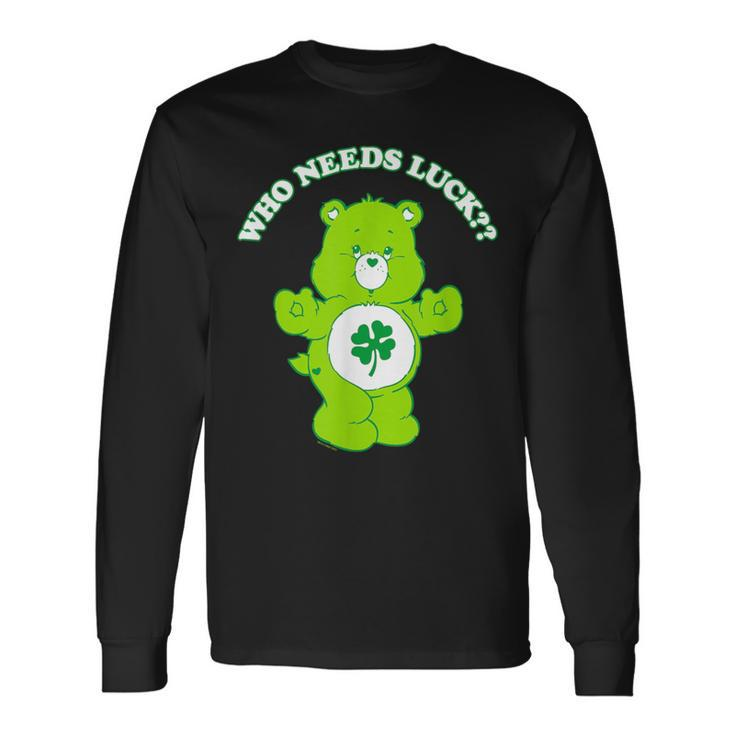Care Bears St Patrick's Day Good Luck Bear Who Needs Luck Long Sleeve T-Shirt