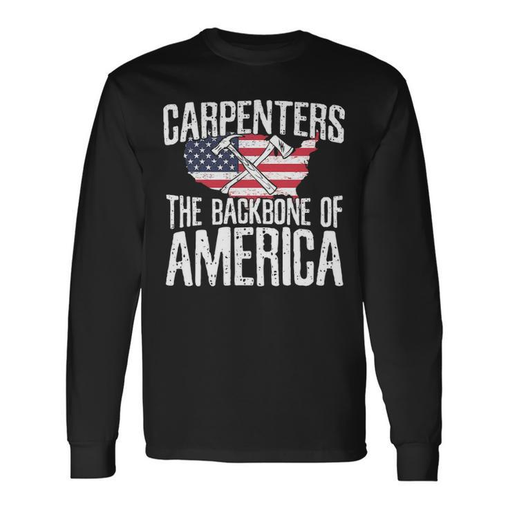 Carpenter Backbone Of America Flag Vintage Long Sleeve T-Shirt