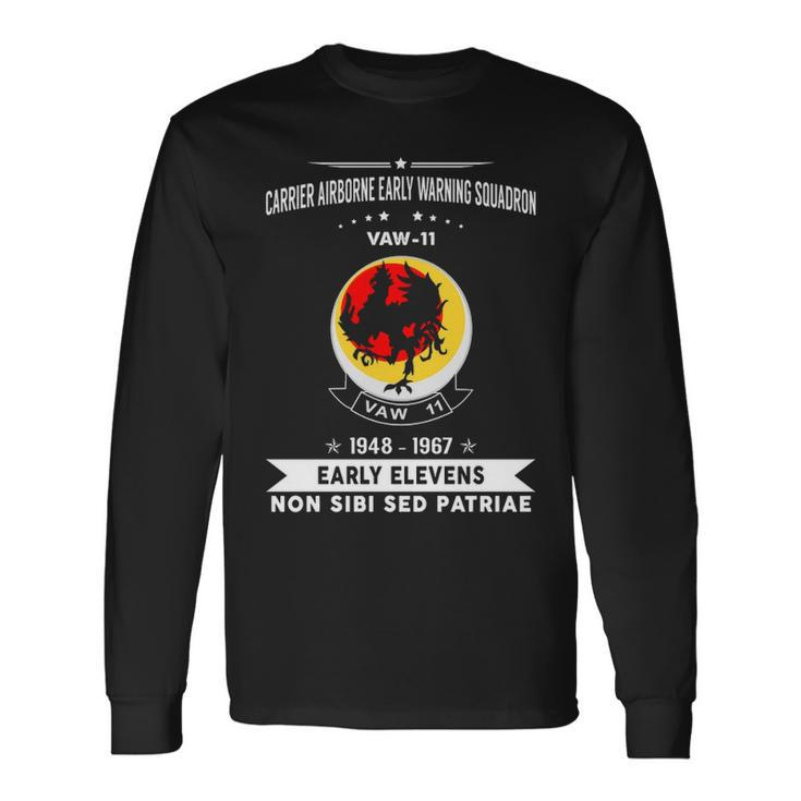 Carrier Airborne Early Warning Squadron 11 Vaw 11 Caraewron Long Sleeve T-Shirt