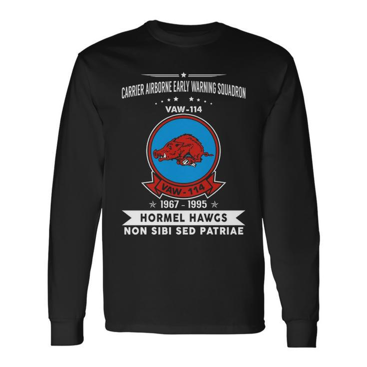 Carrier Airborne Early Warning Squadron 114 Vaw 114 Caraewron Long Sleeve T-Shirt