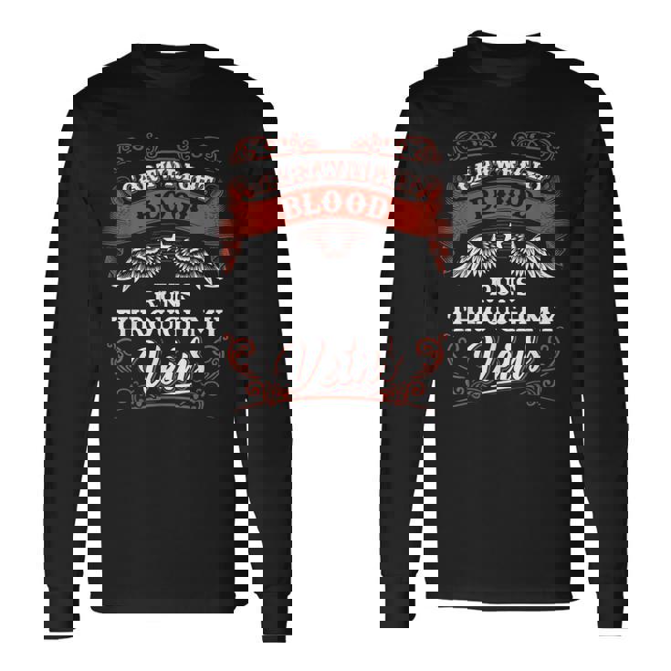 Cartwright Blood Runs Through My Veins Youth Kid 2K3td Long Sleeve T-Shirt