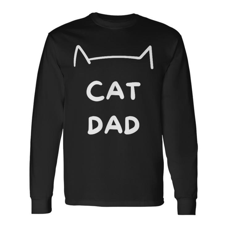 Cat Dad Cat Cute Men Long Sleeve T-Shirt