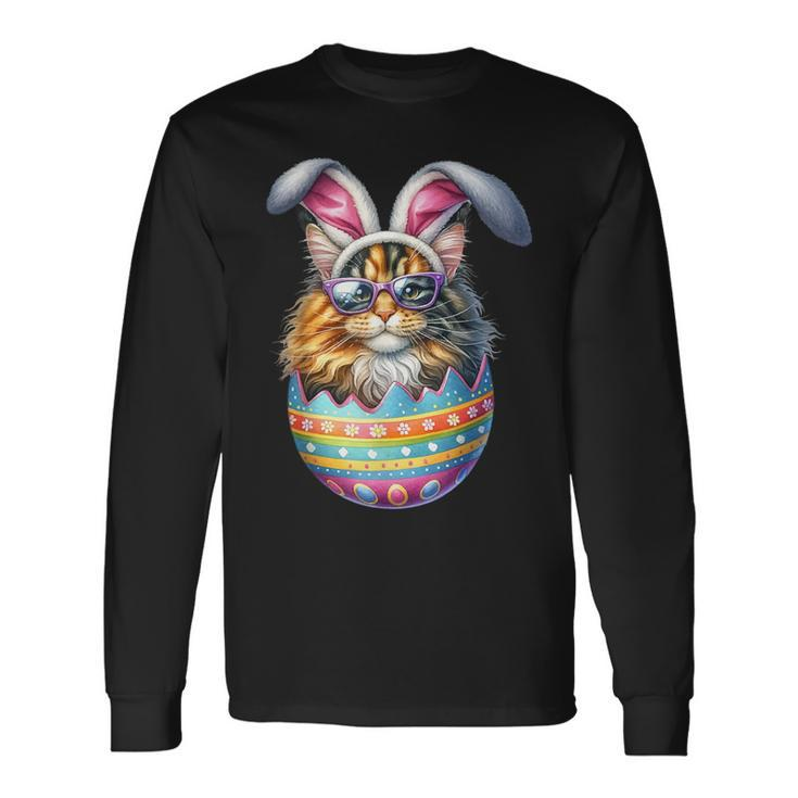 Cat Lover Easter Egg Happy Easter Bunny Ears Long Sleeve T-Shirt