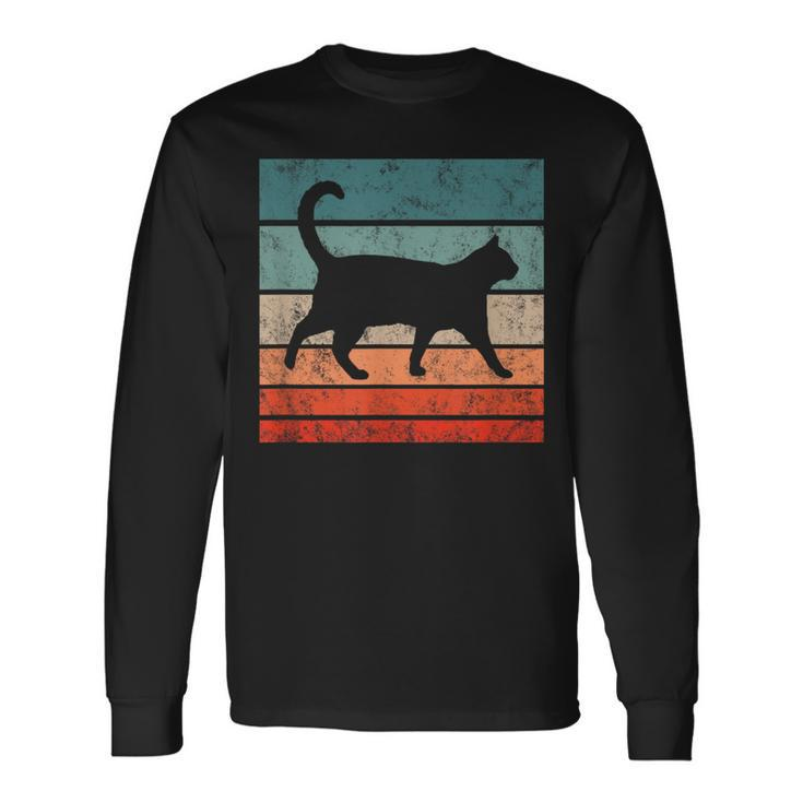 Cat Retro Style Vintage Long Sleeve T-Shirt Gifts ideas