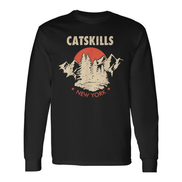 Catskills New York Ny Hiking Mountains T Long Sleeve T-Shirt