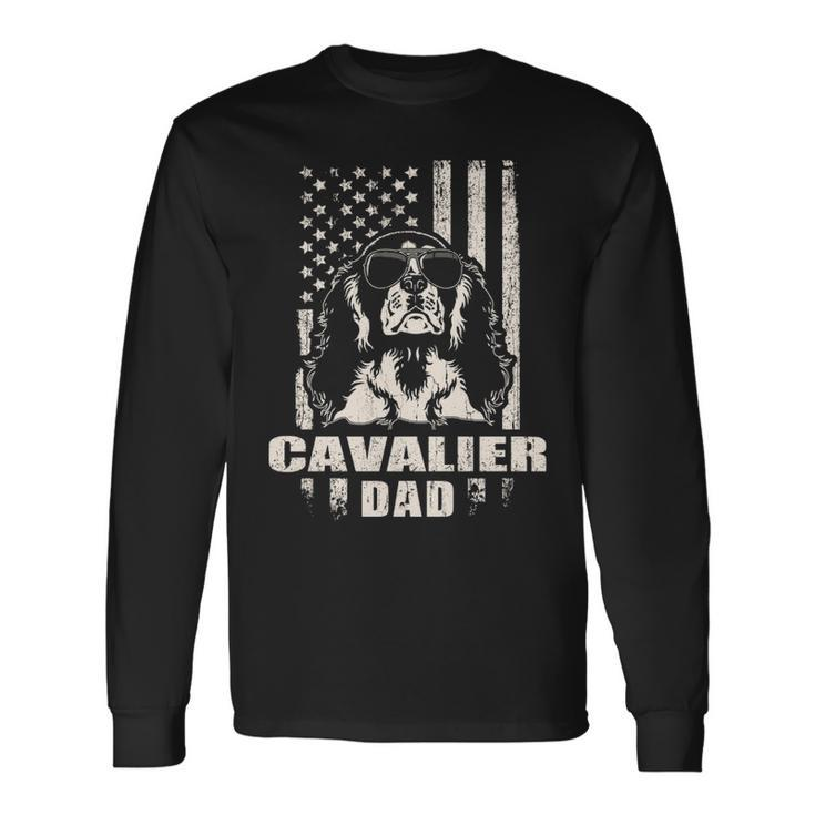 Cavalier Dad Cool Vintage Retro Proud American Long Sleeve T-Shirt