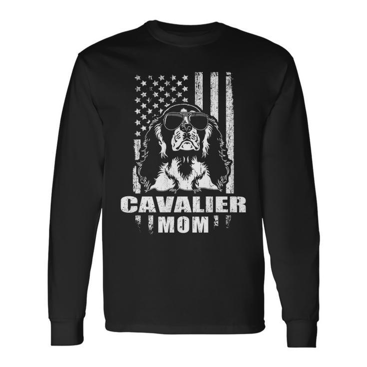 Cavalier Mom Cool Vintage Retro Proud American Long Sleeve T-Shirt