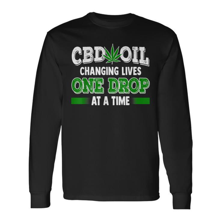 Cbd Oil Cannabinoid Hemp Heals Slogan Quote Fun Long Sleeve T-Shirt