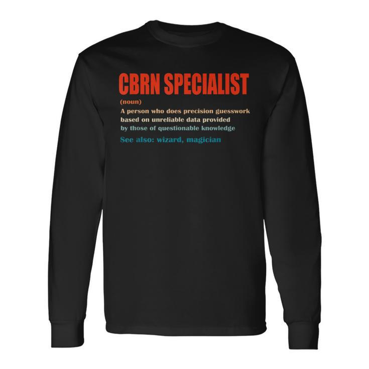 Cbrn Specialist Vintage Definition Wizard Magician Long Sleeve T-Shirt