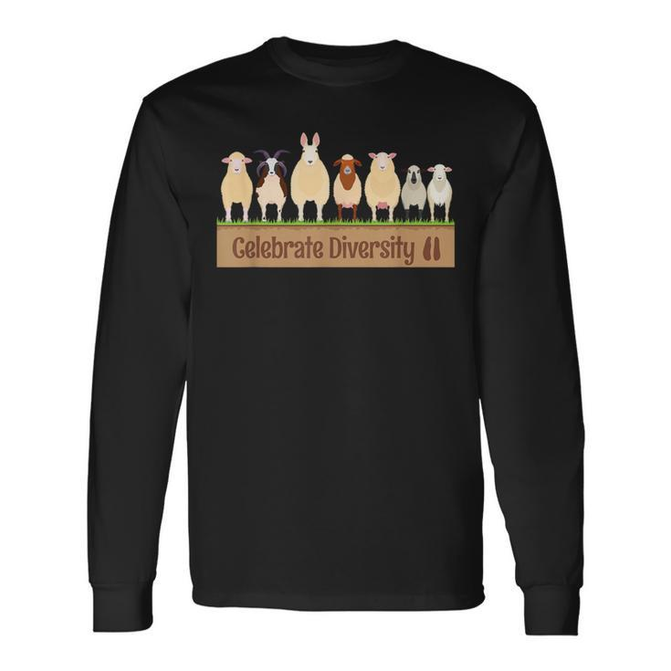 Celebrate Diversity Sheep Breed Types Of Sheep Long Sleeve T-Shirt