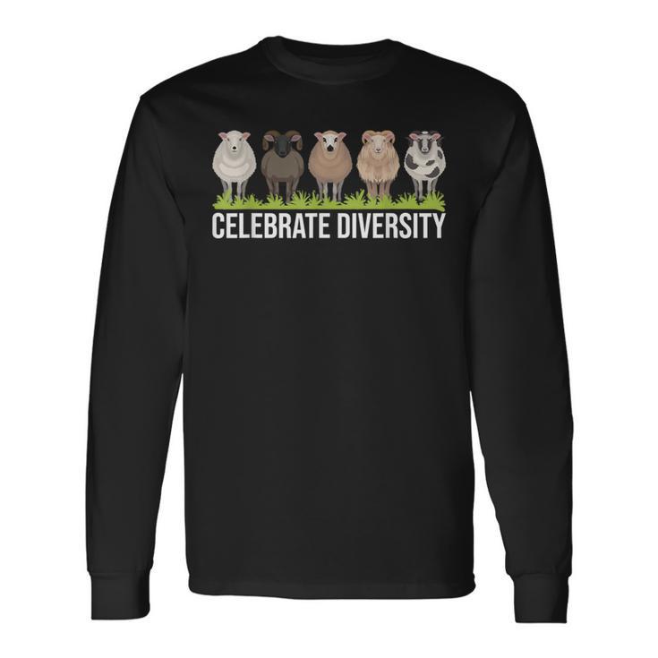 Celebrate Diversity Sheep Whisperer Herder Farmer Long Sleeve T-Shirt