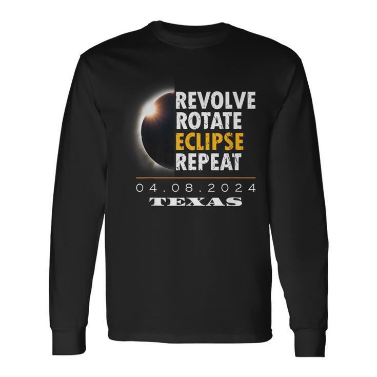 Celestial Wonder 2024 Texas Eclipse Astronomical Event Long Sleeve T-Shirt