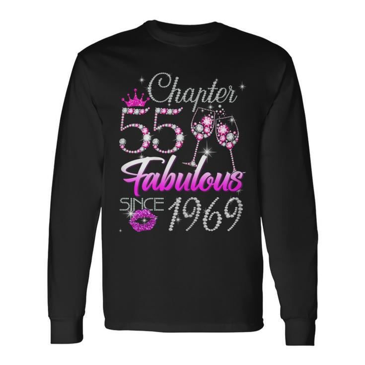 Chapter 55 Fabulous Since 1969 55Th Birthday Queen Diamond Long Sleeve T-Shirt